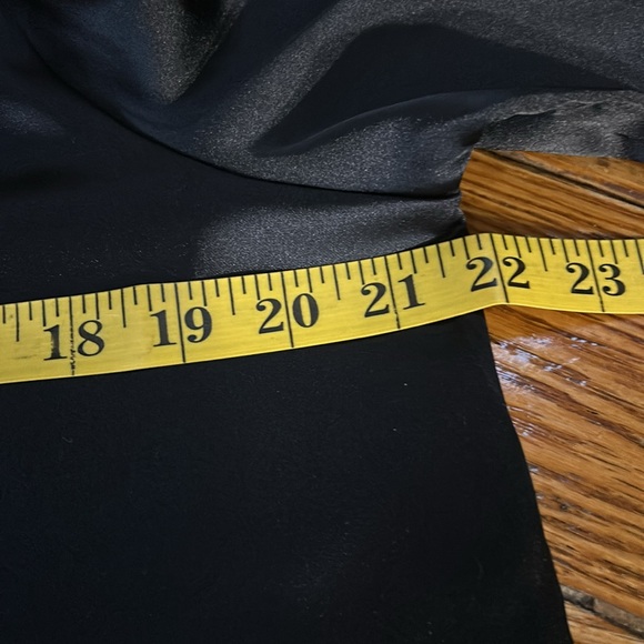 Pleione black dressy blouse. High neck, sheer details, long sleeves. Size Large - Picture 7 of 10